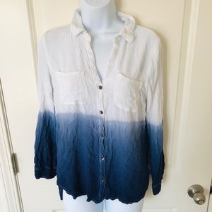 🌸Rock & Republic Dip Dyed Button Down shirt M